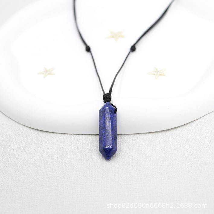 라피스 라줄리 목걸이 육각 프리즘 펜던트 남성 보헤미안 by 리마린