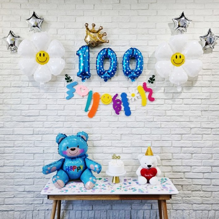 아기 100일 잔치 셀프 백일상 세트, 블루, 1개
