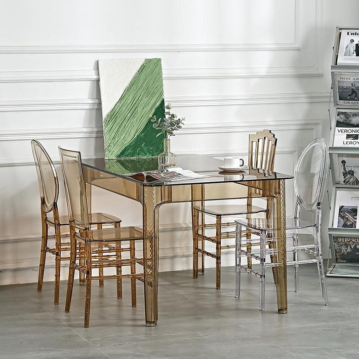 사각 아크릴테이블 투명 카페 고스트 식탁 테이블