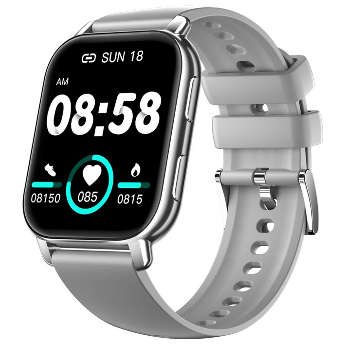 와피크 블루투스 웨어러블 통화가능 1.85인치 대화면 스마트워치 P5S 한글판, 22mm, 실버