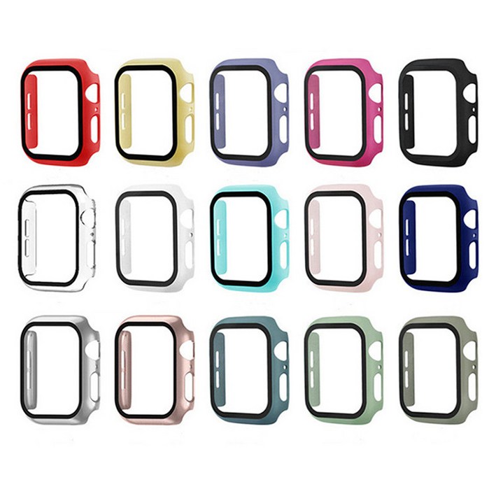 알피나케이스 애플워치 강화 유리 풀커버 컬러 케이스 40mm