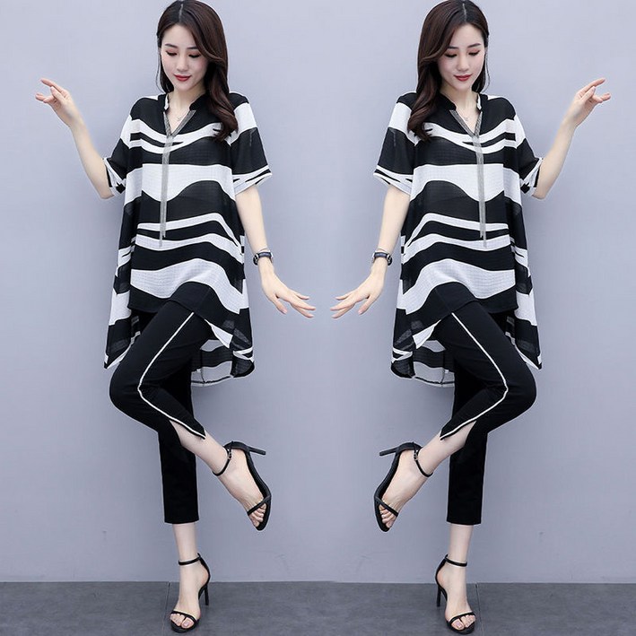 빌리즈빈 소다상하세트 여름 여성 브이넥 옆트임 상하세트 S789