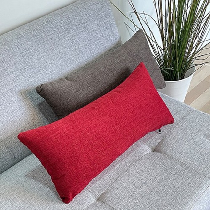 조브라운 발수 패브릭 직사각 무지 소파 쿠션, 블루그린