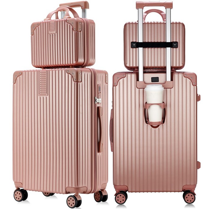 [3년AS] 다용도 기내용 캐리어 20인치 24인치 28인치 USB 충전포트 360도 회전바퀴 경량 여행용가방 2종 세트