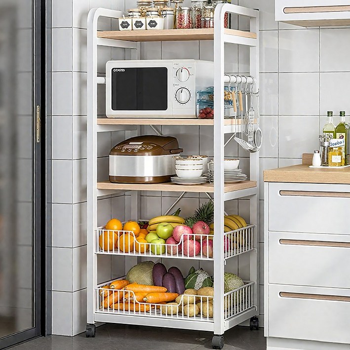 Sonipure 수납선반 전자레인지선반 주방선반 다용도 이동 금속 거치대