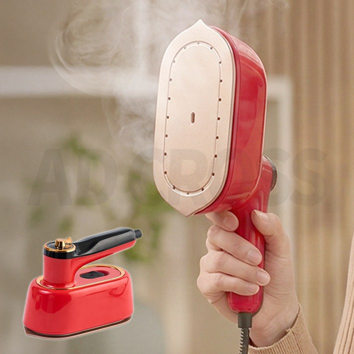 [인포벨]TV홈쇼핑정품 애드크로스 빨간다리미 초스피드 스팀왕 다용도 핸디형 무선 다리미 건식 소독, 혼합색상, 단일상품