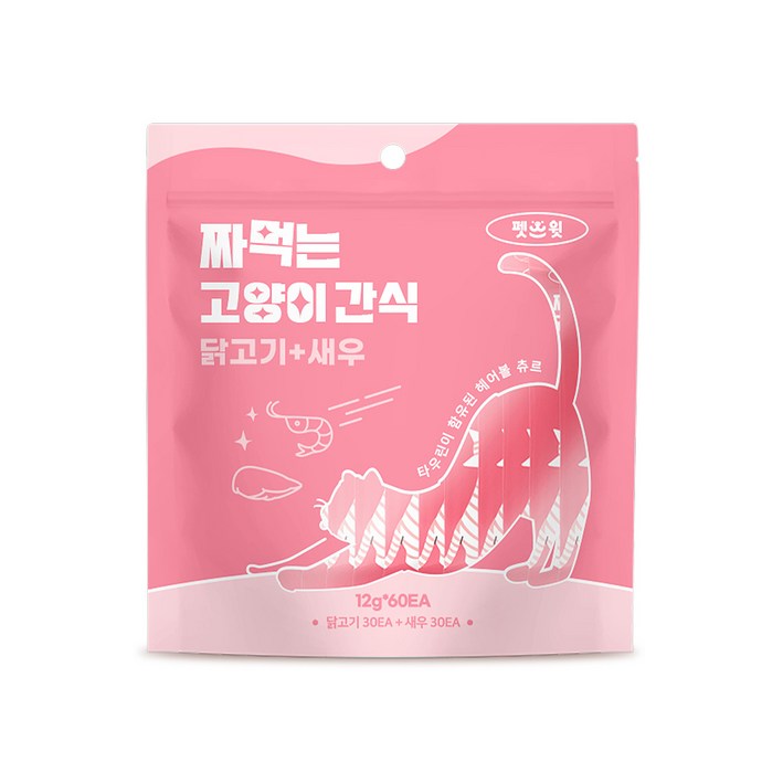 펫스윗 짜먹는 고양이 간식 헤어볼 츄르 60p, 1개, 720g, 닭고기새우