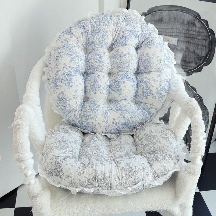 오라이프샵 뜨왈 예쁜 식탁의자방석 방석쿠션, 블루 2개