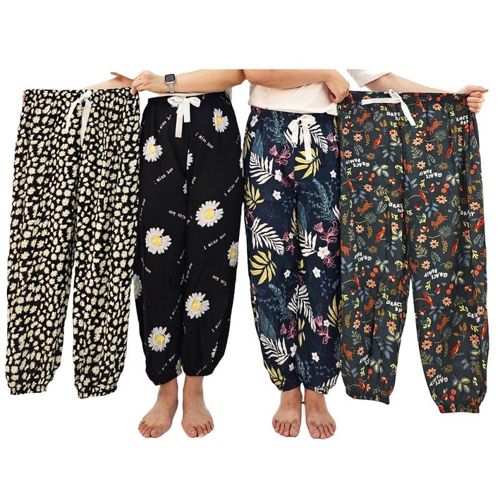 루쏘 보들보들 몸빼바지 꽃무늬 일바지