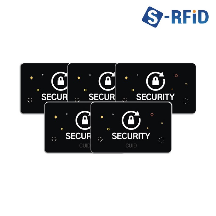 RFID MCT CUID 태그 도어락 출입 공동현관 복사, 5개, CUID PVC 사각 블랙 디자인 5개 No.7P