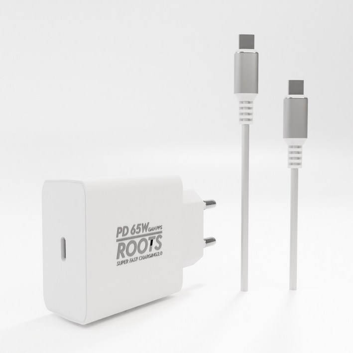 디에이치몰 루츠 65W GaN PD PPS 국내생산 초고속 충전기 100W 5A C TO C 케이블 포함, 화이트, 1개 디에이치몰 루츠 65W GaN PD PPS 국내생산 초고속 충전기 100W 5A C TO C 케이블 포함, 화이트, 1개