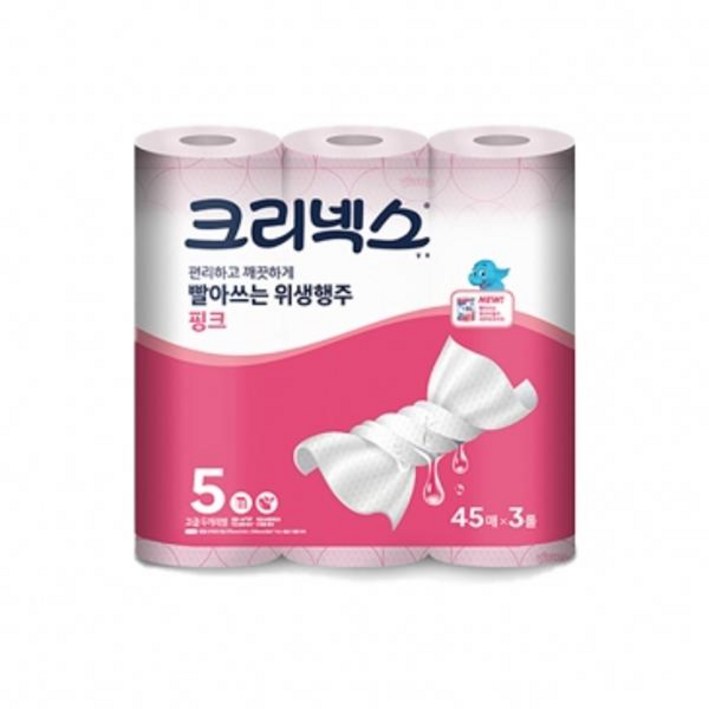 크리넥스 빨아쓰는 위생행주 핑크
