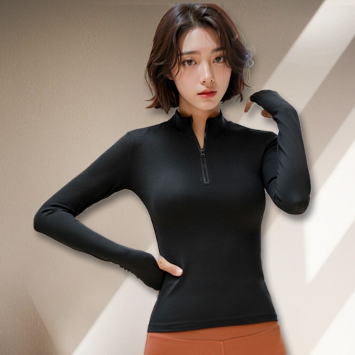 소프트홀릭 여성 슬림핏 군살커버 필라테스 운동복 긴팔 상의