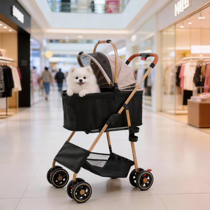 TRAIL TAIL 초경량 강아지 유모차 & 고양이 중형견 이동 카트 분리형 원터치 일체형 개모차