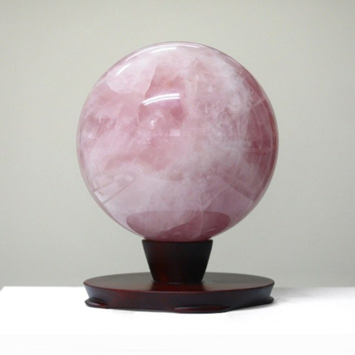 힐링젬 장미수정 로즈쿼츠 원석볼 구슬 원형볼 210mm, 단일상품