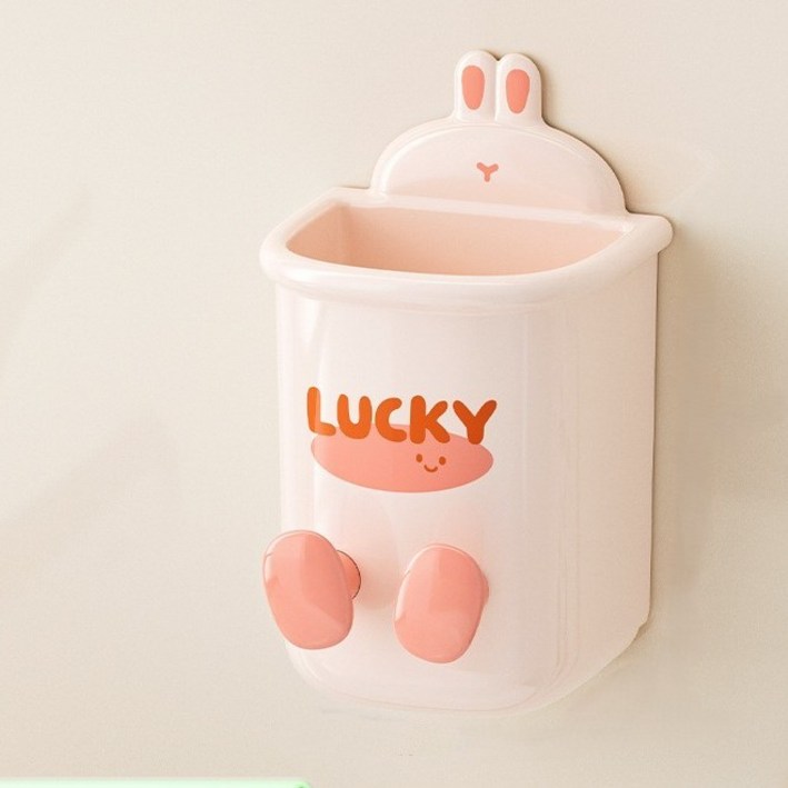 몰랑이마켓 행운의 토끼 다용도 칫솔걸이 2개, 2개, 핑크