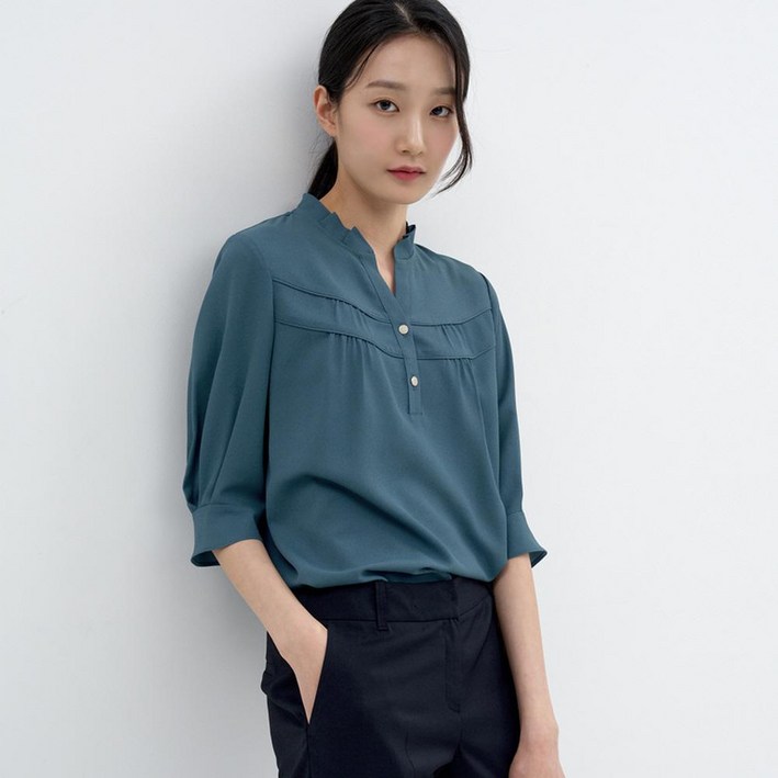 [지센] 링클카라 포멀 블라우스 W1340_[2컬러]