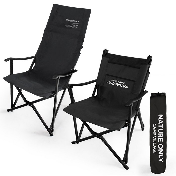 캠프빌리지 캠핑 휴대용 접이식 짧게 접히는 롱 릴렉스 체어