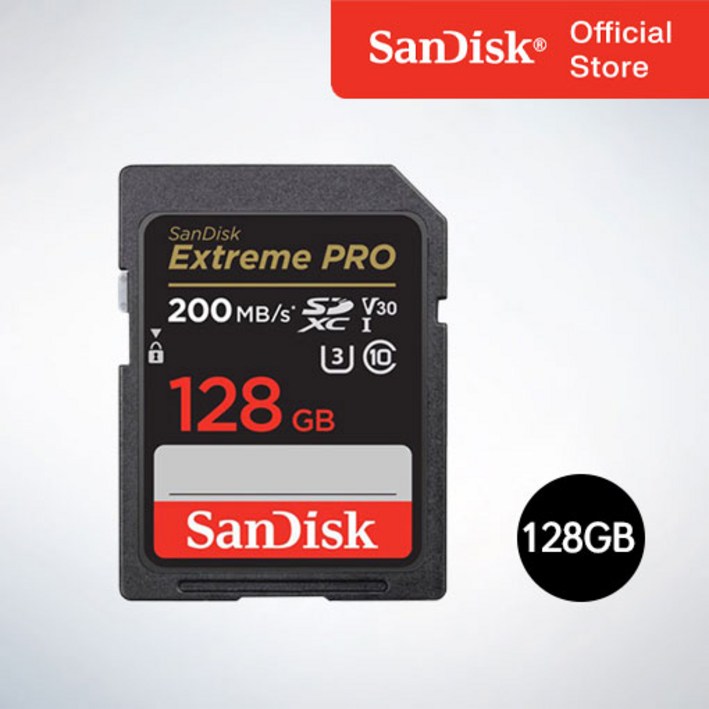 샌디스크코리아  공식인증정품   SD메모리카드 SDXC Extreme Pro 익스트림 프로 UHS-I SDSDXXD 128GB