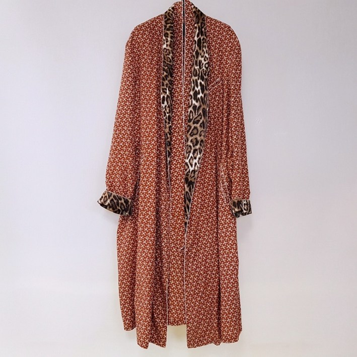 가다컴퍼니 R13 알썰틴 플라워 레오파드 실크 로브 가디건 롱코트 맥시원피스 C361