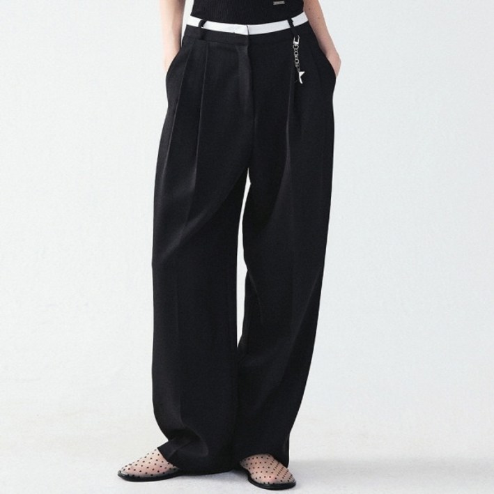 닉앤니콜 DOUBLE WAISTBAND SLACKSBLACK