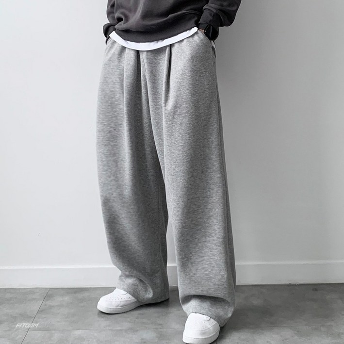 FITOJIM 남자 원턱 와이드팬츠 벌룬 팬츠 츄리닝 트레이닝 바지