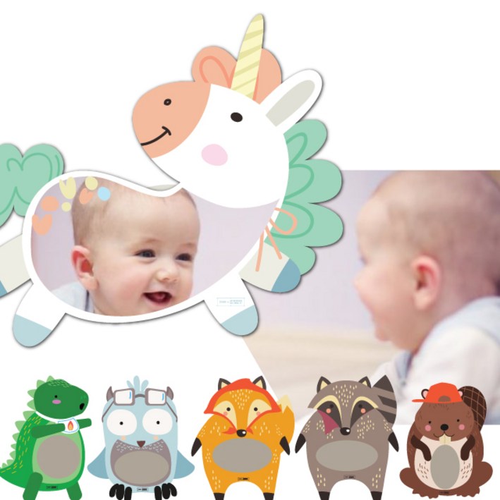 유아 안전거울 캐릭터 아기방 아이방 어린이집 붙이는 아이거울 아크릴 부착식