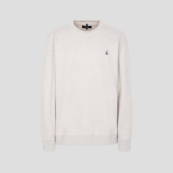 빈폴 BEANPOLE Essential 남녀공용 로고 자수 스웨트 셔츠 베이지 BC4841E03A 449393
