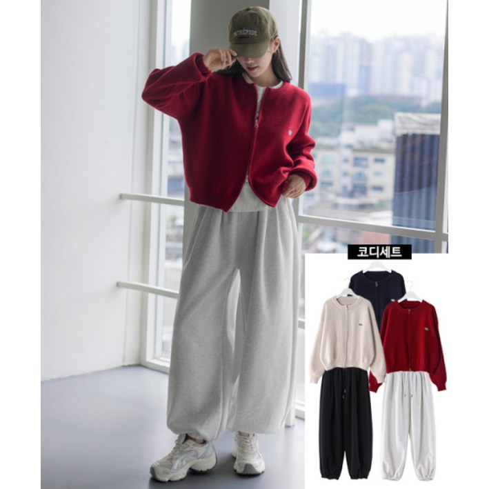 프렌치시크 FRENCHCHIC 세트 코스에그 투웨이집업 가디건 & 릴랙스 탄탄팬츠 1222697312226883 621751