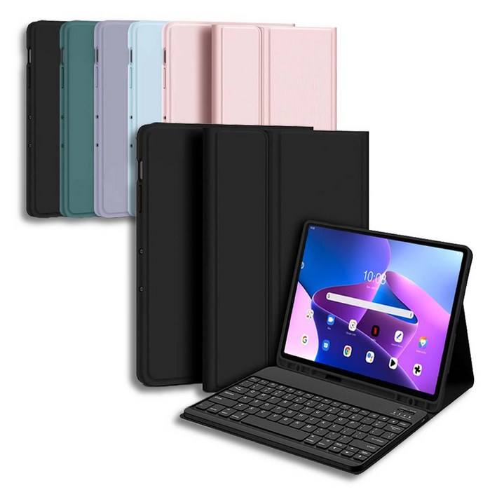레노버 패드 K10 Pro / M10 Plus 3세대 10.6인치 / P12 10.6인치 호환 블루투스 키보드 케이스 북커버