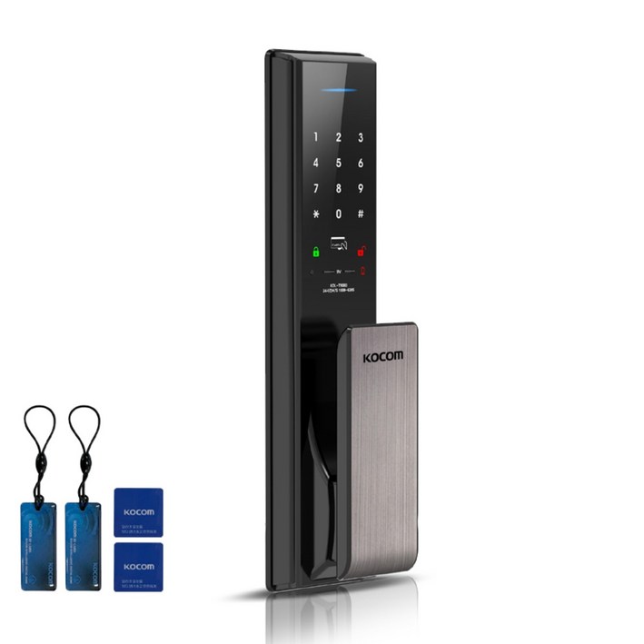코콤 KDL-AC9500 카드키 현관문 무타공 푸시풀 번호키 도어락 교체 설치 고리형 2개 + 부착형 2개, 고객직접설치, KDL-AC9500