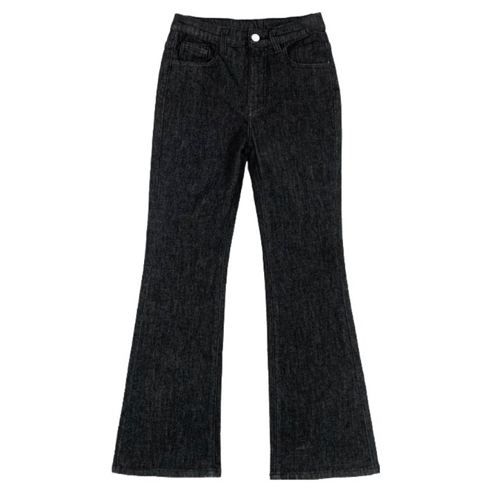 플랜데이 여성용 숏롱 기장 치키 속밴딩 워싱 세미부츠컷 데님팬츠