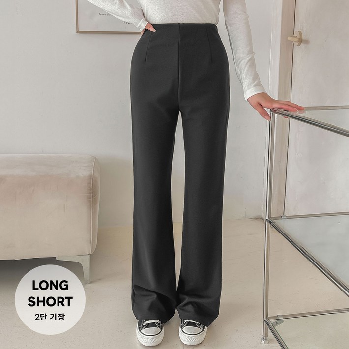 아피나르 스판 부츠컷 밴딩 팬츠 숏롱 2기장