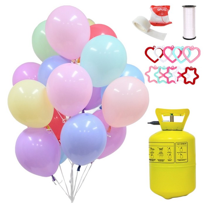 파티클럽 마카롱풍선  헬륨가스 12개용 세트