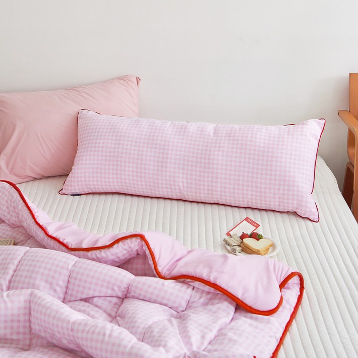 쁘리엘르 통세탁 롱 쿠션 바디필로우, 베리핑크