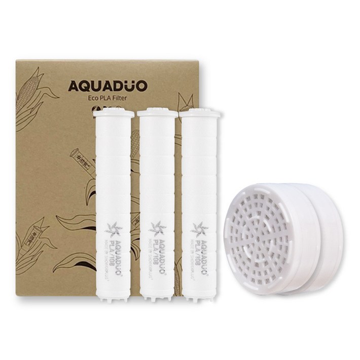 아쿠아듀오 PLA 생분해 샤워기필터  ACF 헤드필터 세트