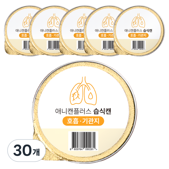 애니먼 전연령 반려동물 애니캔 플러스 기관지 습식사료, 30개, 30g, 가수분해 오리