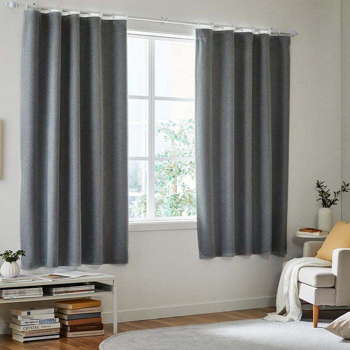 모던하우스 ON 높이조절 셀프맞춤 빛차단 반창문 암막커튼 140x180x1P 그레이