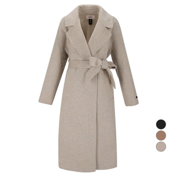 숲 여성용 벨티드 핸드메이드 롱 보온 코트 SABHC84