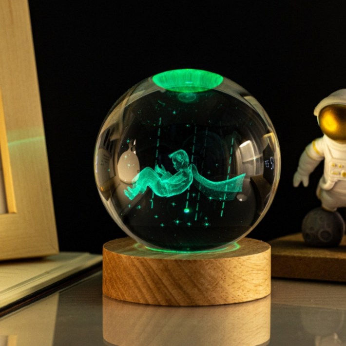 앞날창창 감성 LED 모던 수정구슬 침실 무드등 8cm, 왕자