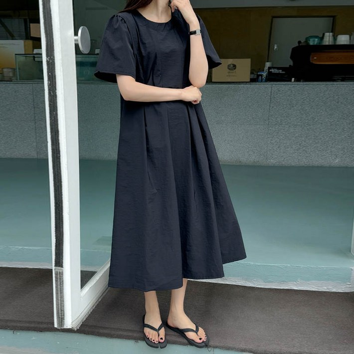 보리맘 주름 바스락 롱 임부복 원피스 a947