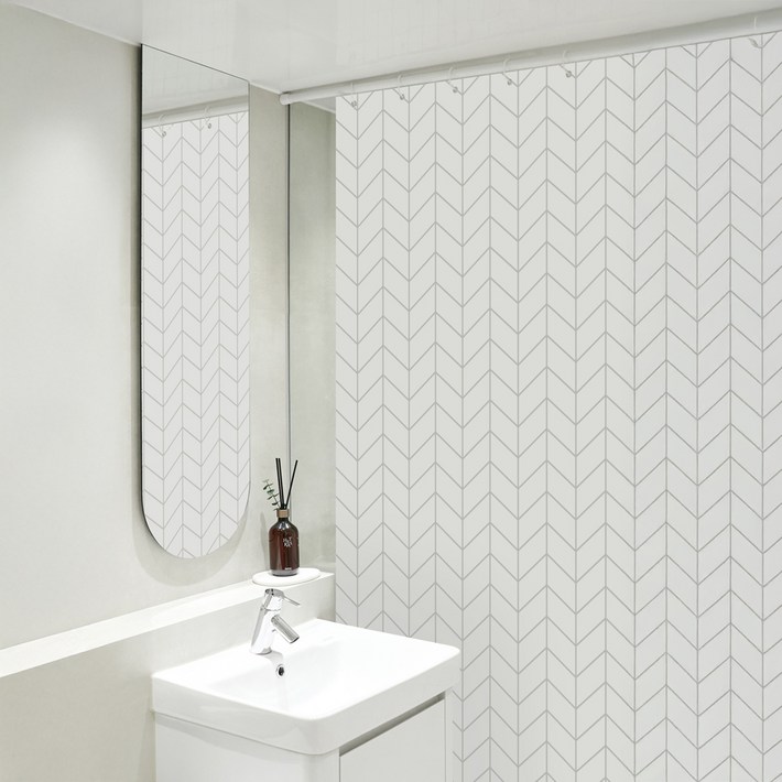 까사마루 방수 샤워 커튼  커튼링 12p  샤워봉 세트