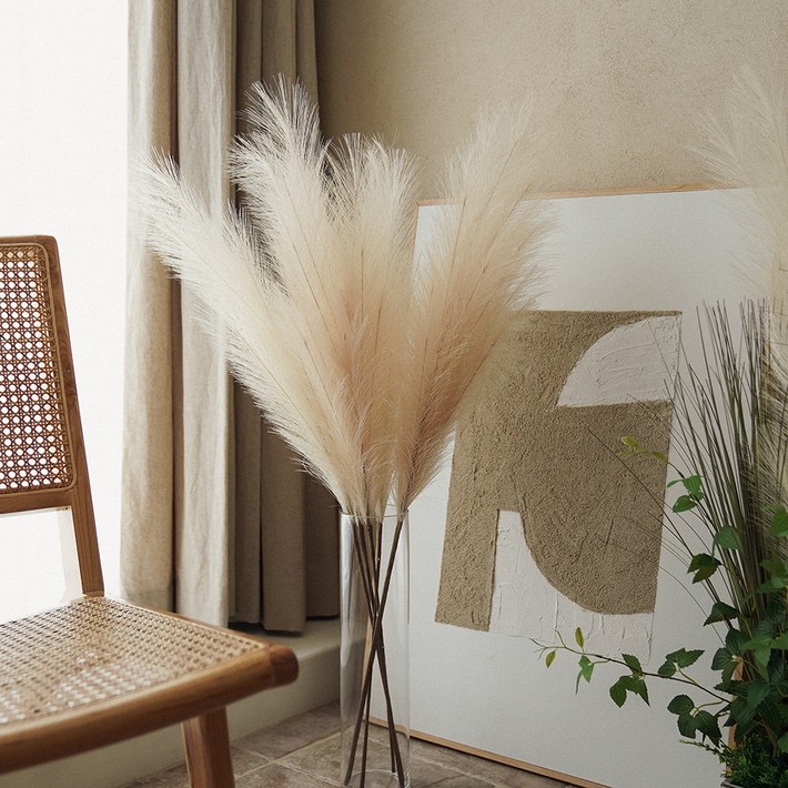 플라우스302 조화 핑크뮬리팜파스 인조갈대 대형 100cm