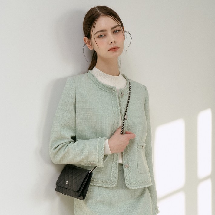 210에디트 여성용 트위드 자켓 ZF1JK510