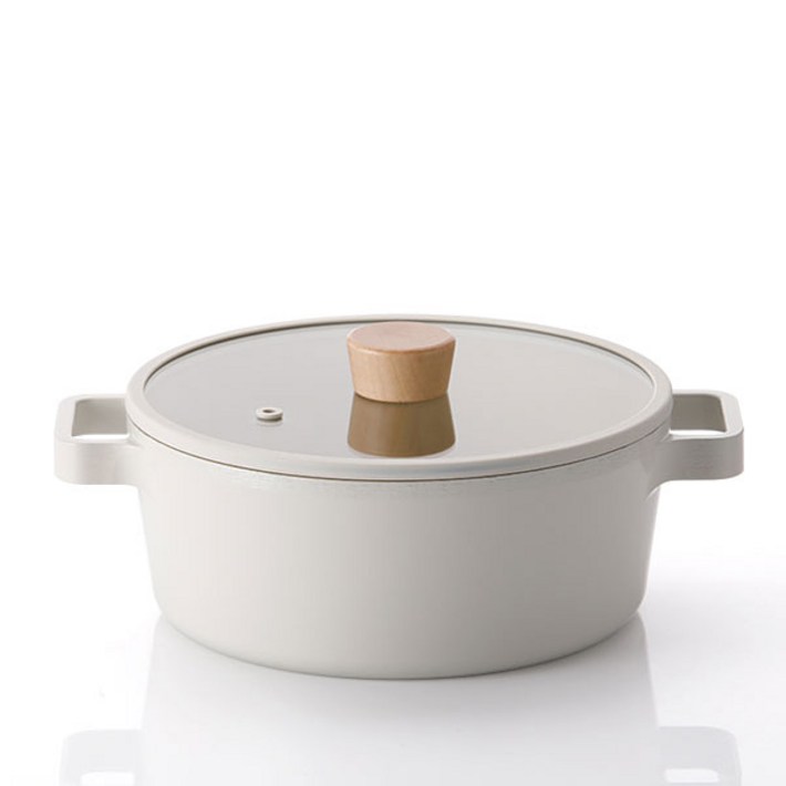 네오플램 IH 인덕션 냄비 양수 화이트 22cm, 화이트, 1개, 22cm
