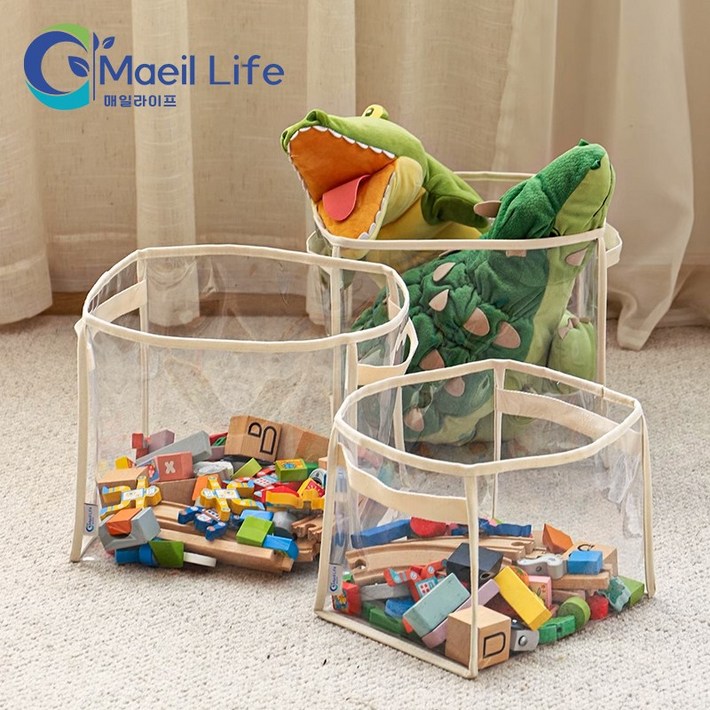 11 친환경 TPU소재 투명 정리 수납함 바스켓  교구 반려동물 레고 정리