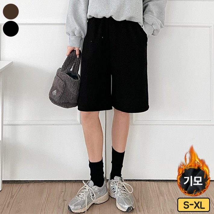 여리진 여성용 따뜻 기모 안감 밴드 골덴 5부 바지 팬츠 빅사이즈까지 코듀로이 버뮤다팬츠