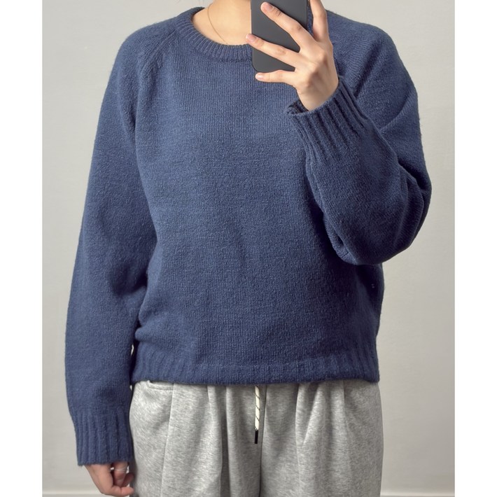 국내생산도톰 아방핏 니트 기본니트 라운드넥 겨울 가을 여자니트 여성니트