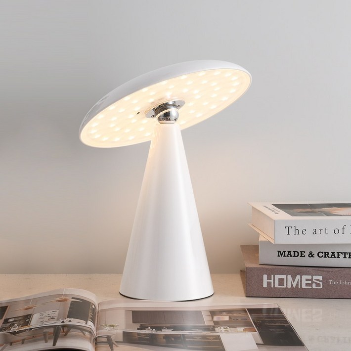 joxy 무선 충전식 자석식 LED 스탠드 무드등 3색모드 T8021, 흰색