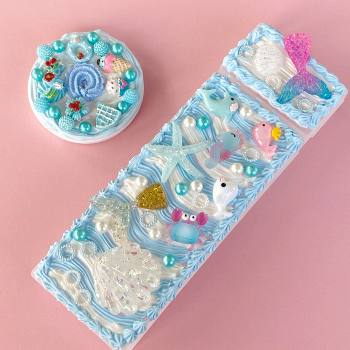 DIY 필통 거울 꾸미기 세트 파츠 데코덴 재료 만들기 키트 선물 취미, 혼합색상, 1개 DIY 필통 거울 꾸미기 세트 파츠 데코덴 재료 만들기 키트 선물 취미, 혼합색상, 1개